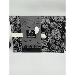 4 Piece Sugar skull Halloween Black White Placemats Set 13"x 19" NEW